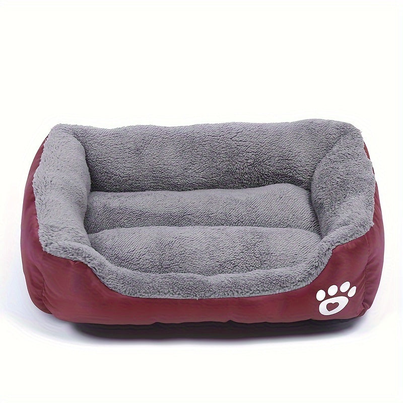 Large Square Waterproof Plush Pet Bed