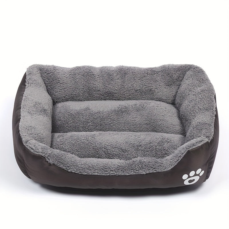 Large Square Waterproof Plush Pet Bed