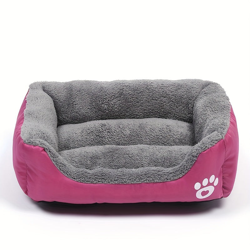 Large Square Waterproof Plush Pet Bed