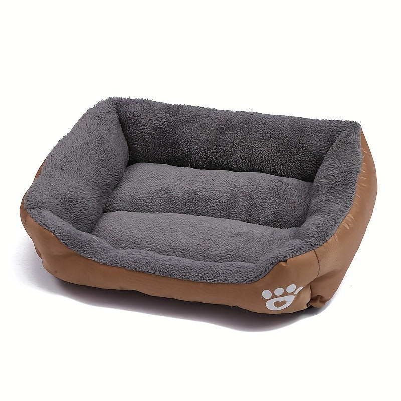Large Square Waterproof Plush Pet Bed
