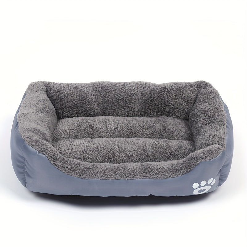 Large Square Waterproof Plush Pet Bed
