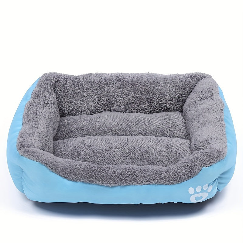 Large Square Waterproof Plush Pet Bed