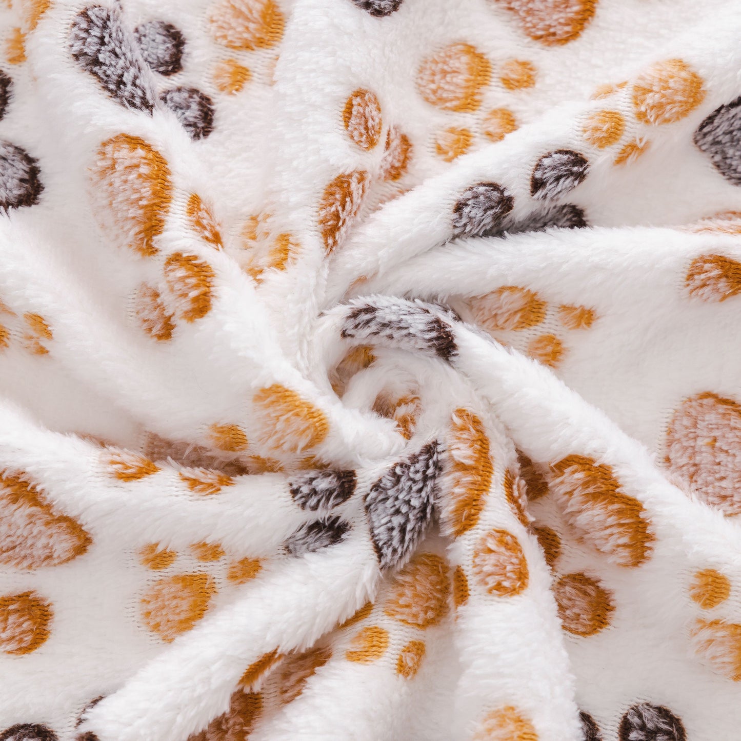 Cozy Paw Print Pet Blanket - Luxurious Fluffy Coral Fleece, Ultra-Soft Thermal Dog Bed Mat for Indoor Nesting