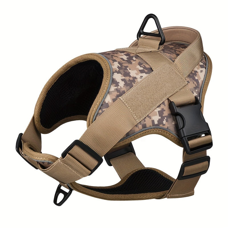 Faisca Reflective Dog Harness, Large & Medium Sizes, Polyester, Durable, Breathable, Waterproof, Adjustable, for Leash Training, Outdoor Walking, Pet Supplies