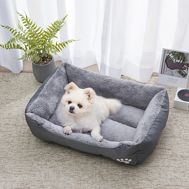 Large Square Waterproof Plush Pet Bed