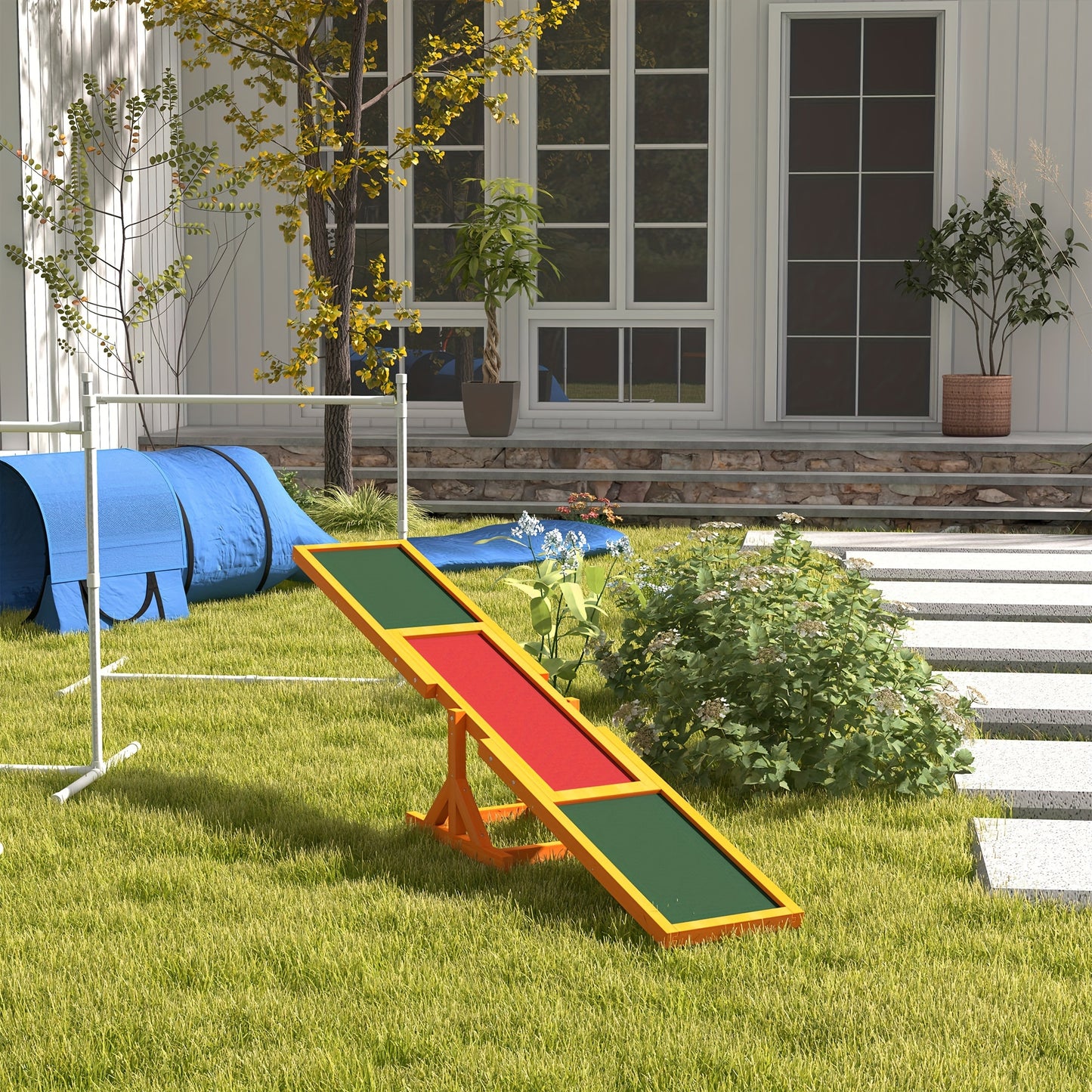 PawHut Wooden Dog Agility Seesaw For Training And Exercise