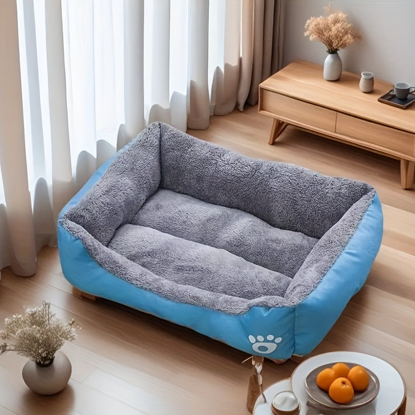 Large Square Waterproof Plush Pet Bed