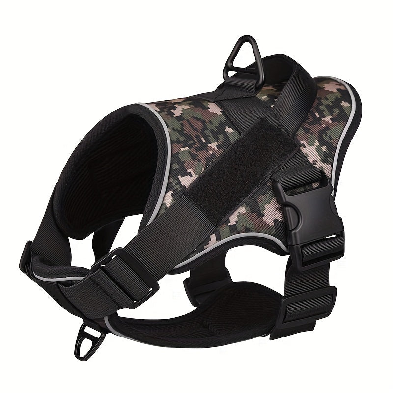 Faisca Reflective Dog Harness, Large & Medium Sizes, Polyester, Durable, Breathable, Waterproof, Adjustable, for Leash Training, Outdoor Walking, Pet Supplies