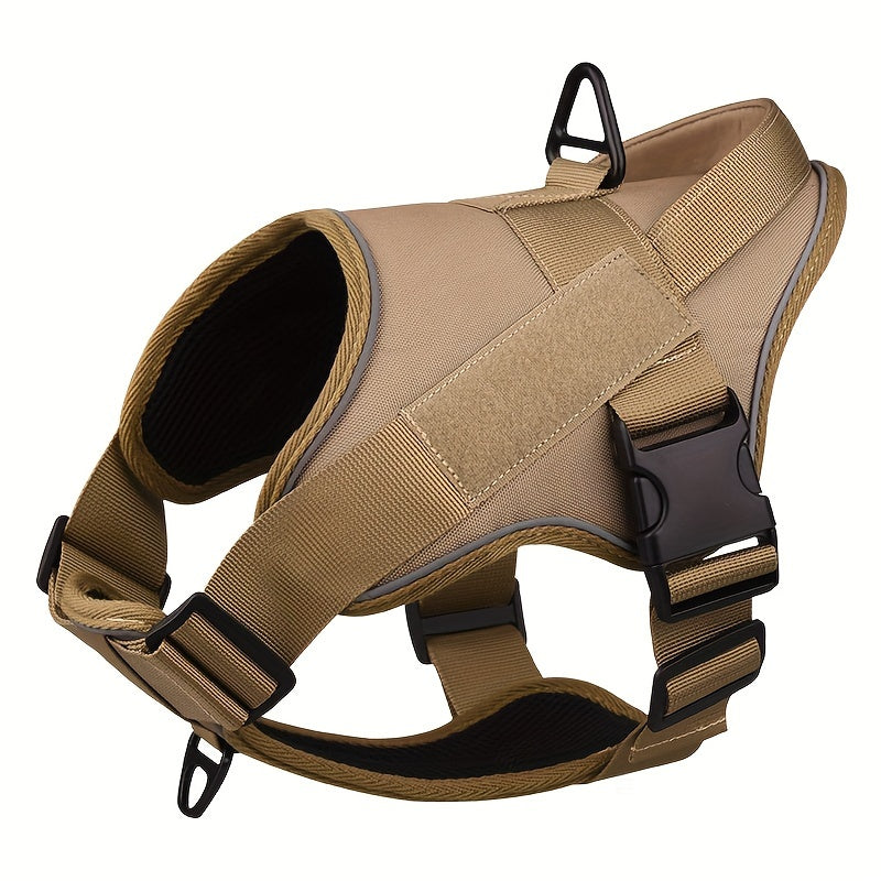 Faisca Reflective Dog Harness, Large & Medium Sizes, Polyester, Durable, Breathable, Waterproof, Adjustable, for Leash Training, Outdoor Walking, Pet Supplies