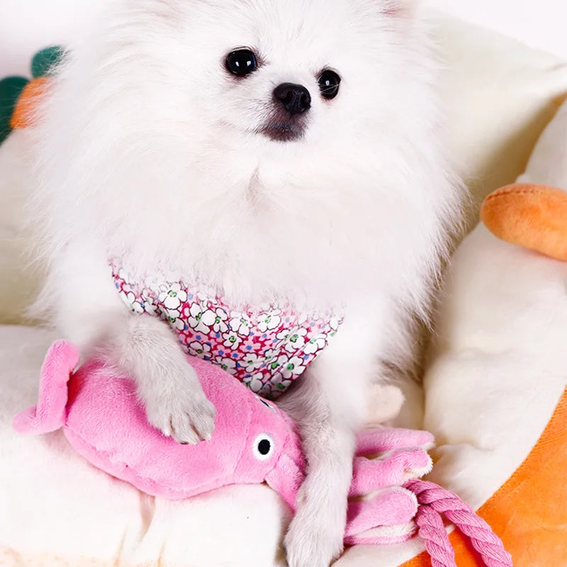 Octopus Shaped Pet Dog Plush Toys for Small Large Dogs Cats Squeaky Toy with Rope Interactive Plaything Puppy Training Chew Toys