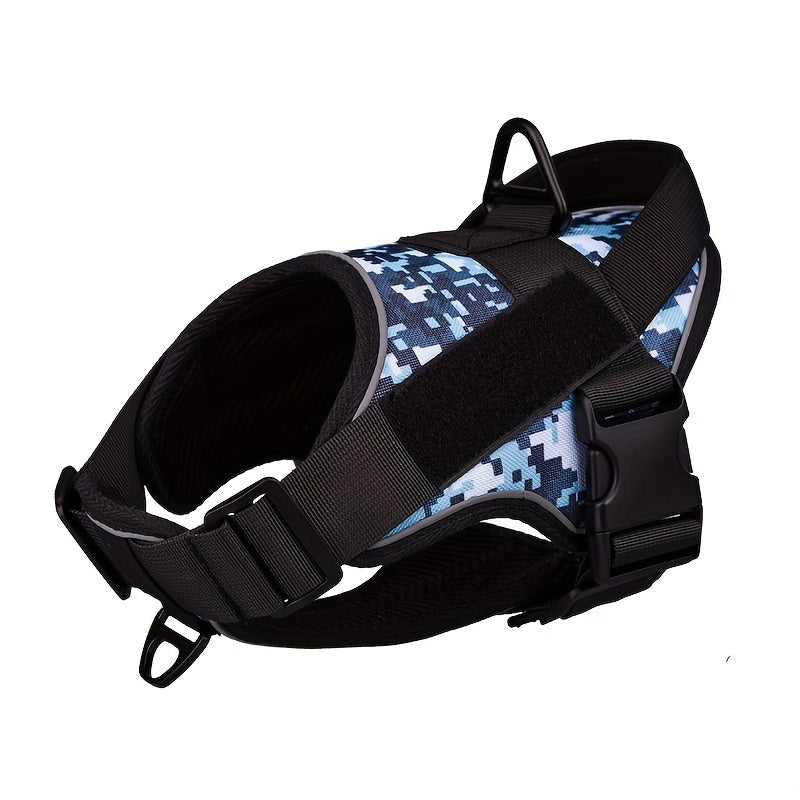 Faisca Reflective Dog Harness, Large & Medium Sizes, Polyester, Durable, Breathable, Waterproof, Adjustable, for Leash Training, Outdoor Walking, Pet Supplies