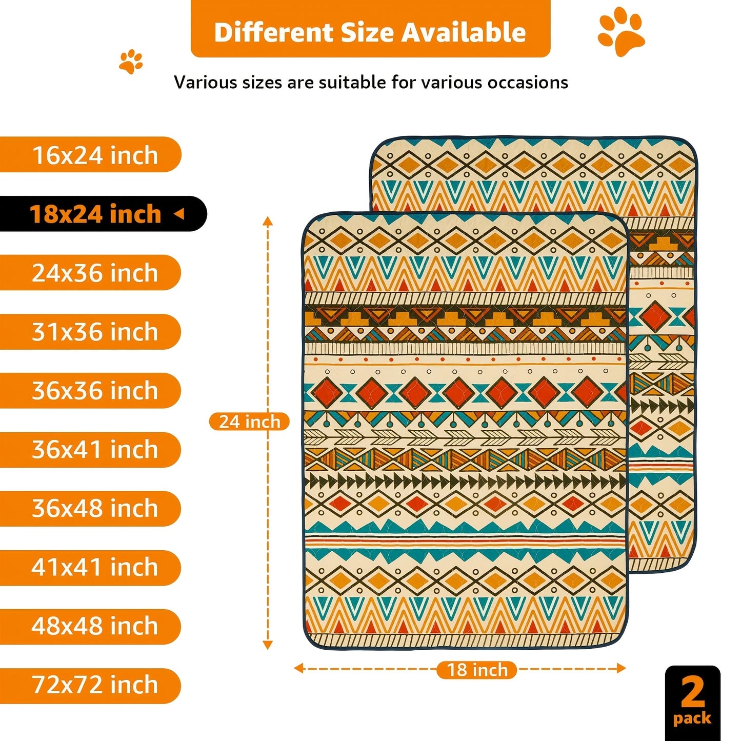2 Pack Leak-Resistant Dog Training Pad - Absorbs And Locks Liquid, Odor-Controlling, Durable, Easy-to-Clean, Reusable, And Perfect For Daily Use