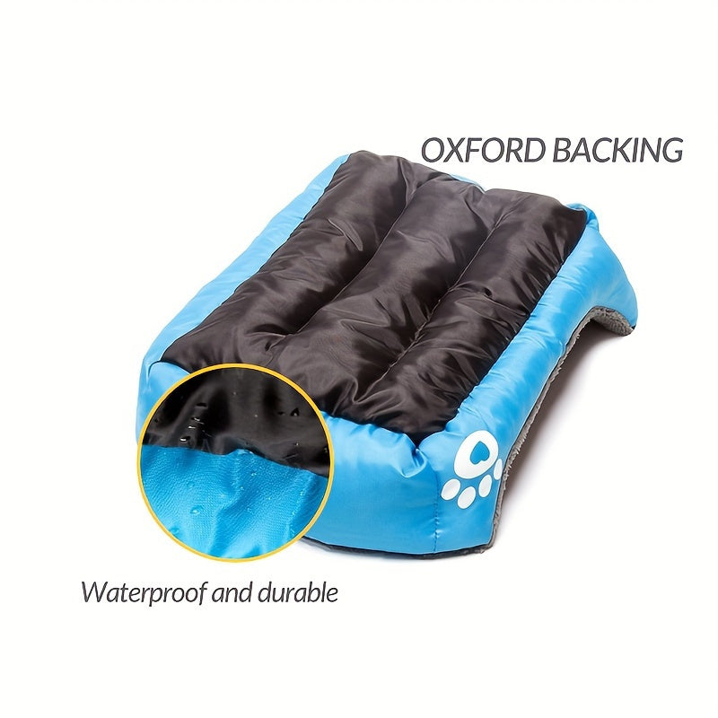 Large Square Waterproof Plush Pet Bed