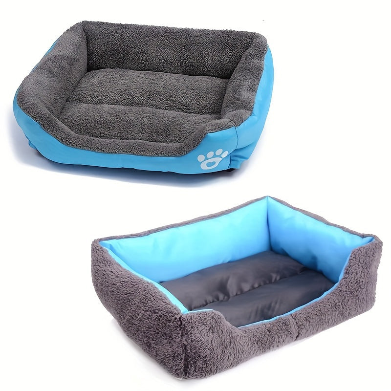 Large Square Waterproof Plush Pet Bed