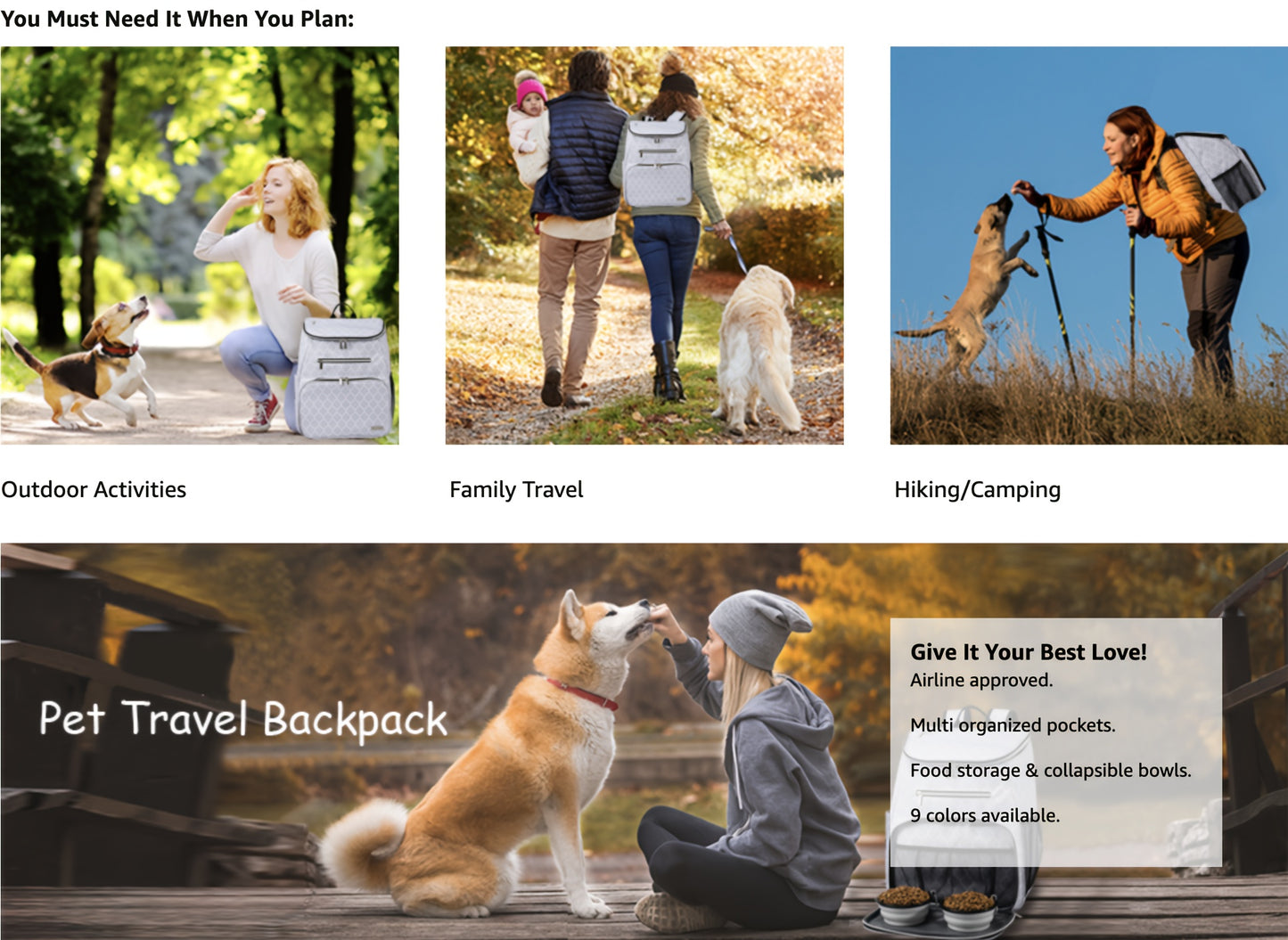 BAGLHER Dog Travel Bag Backpack
