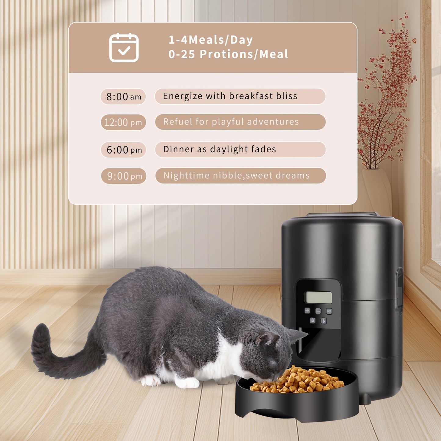 1pc Zyfeeder Smart Automatic pet Feeder