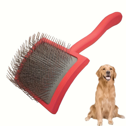 Extended Non-Slip Handle Professional Grooming Dog Rake Brush