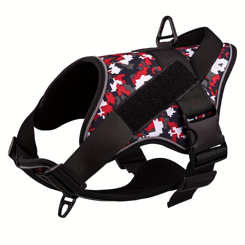 Faisca Reflective Dog Harness, Large & Medium Sizes, Polyester, Durable, Breathable, Waterproof, Adjustable, for Leash Training, Outdoor Walking, Pet Supplies