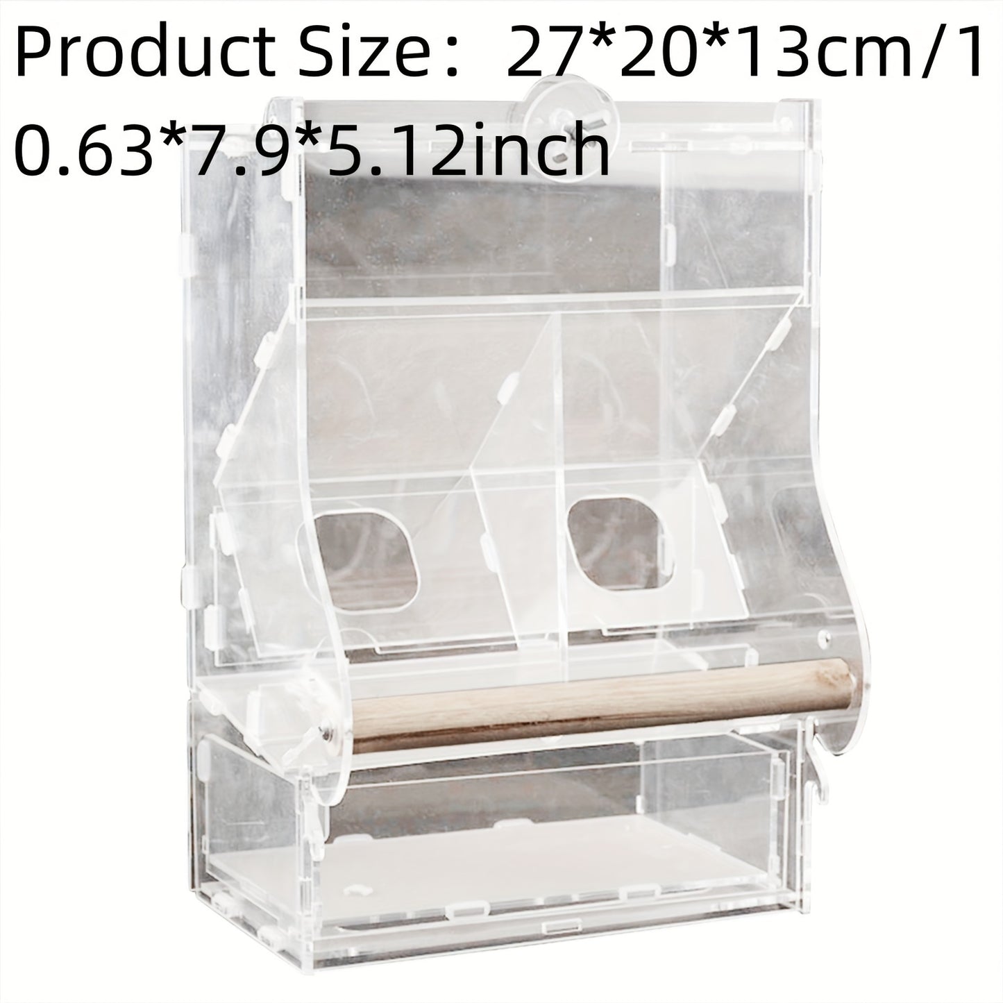 Acrylic Transparent Automatic Bird Feeder Parrots Canary Cockatiel Pet Supplies