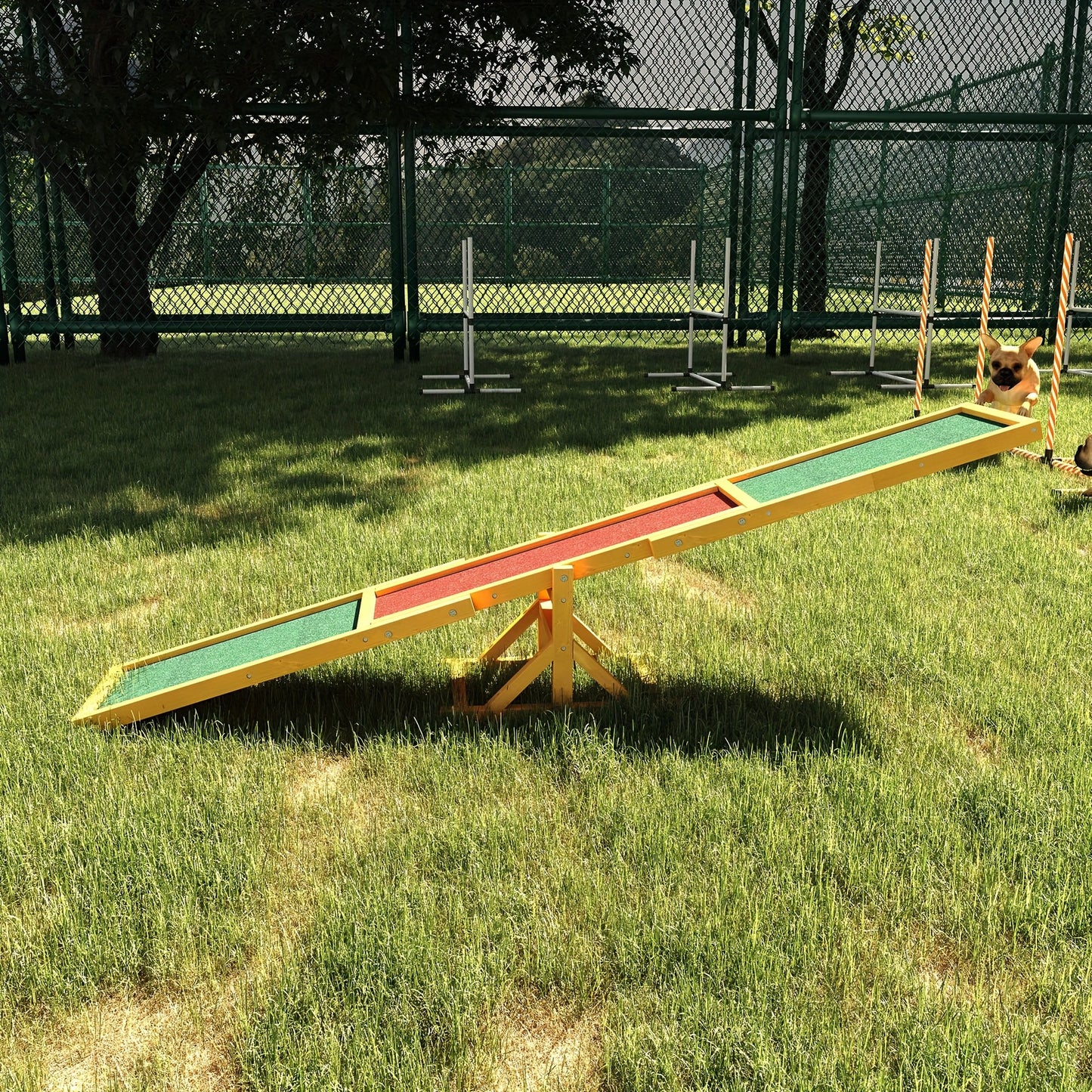 PawHut Wooden Dog Agility Seesaw For Training And Exercise