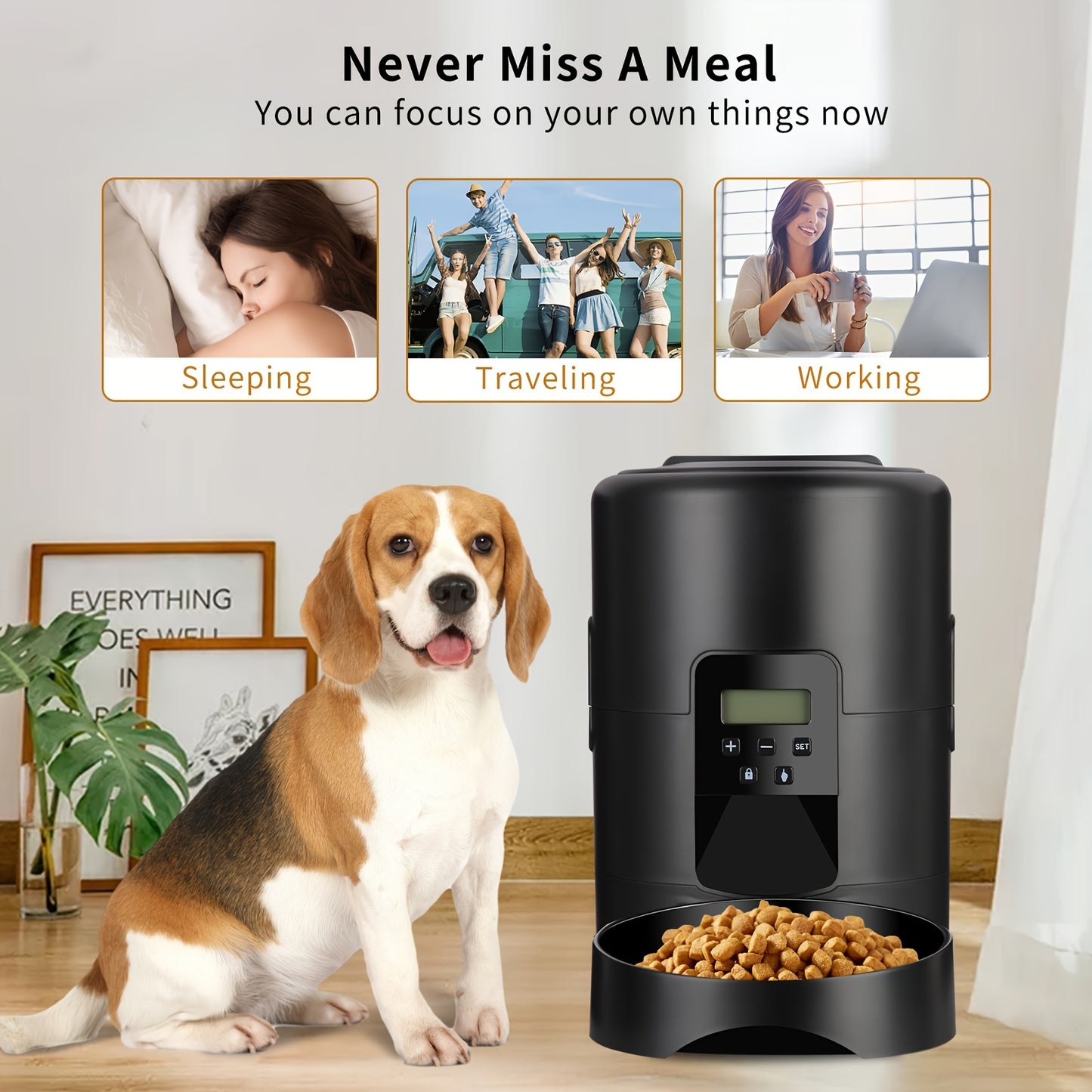 1pc Zyfeeder Smart Automatic pet Feeder