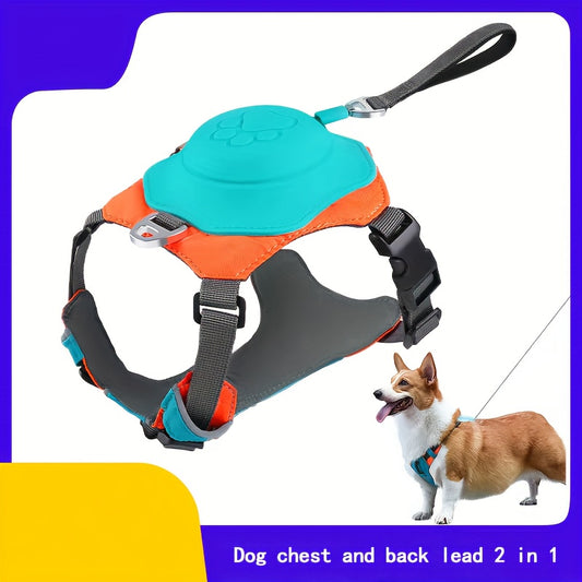 Heavy DUTY Dog Chest Back Harness Vest With Retractable Leash
