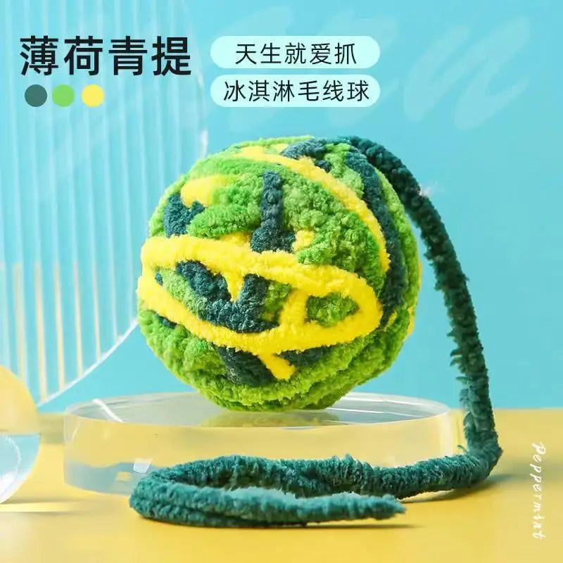 Funny Cat Toys Colorful Yarn Balls with Bell Sounding Interactive Chewing Toy for Kitten Stuffed Toy Ball Cat Toys Supplies