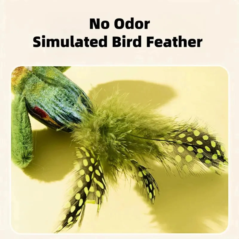 Pet Cat Toys for Indoor Cats Interactive Kitten Toy Realistic Bird Sound Containing Plush and Catnip Materials