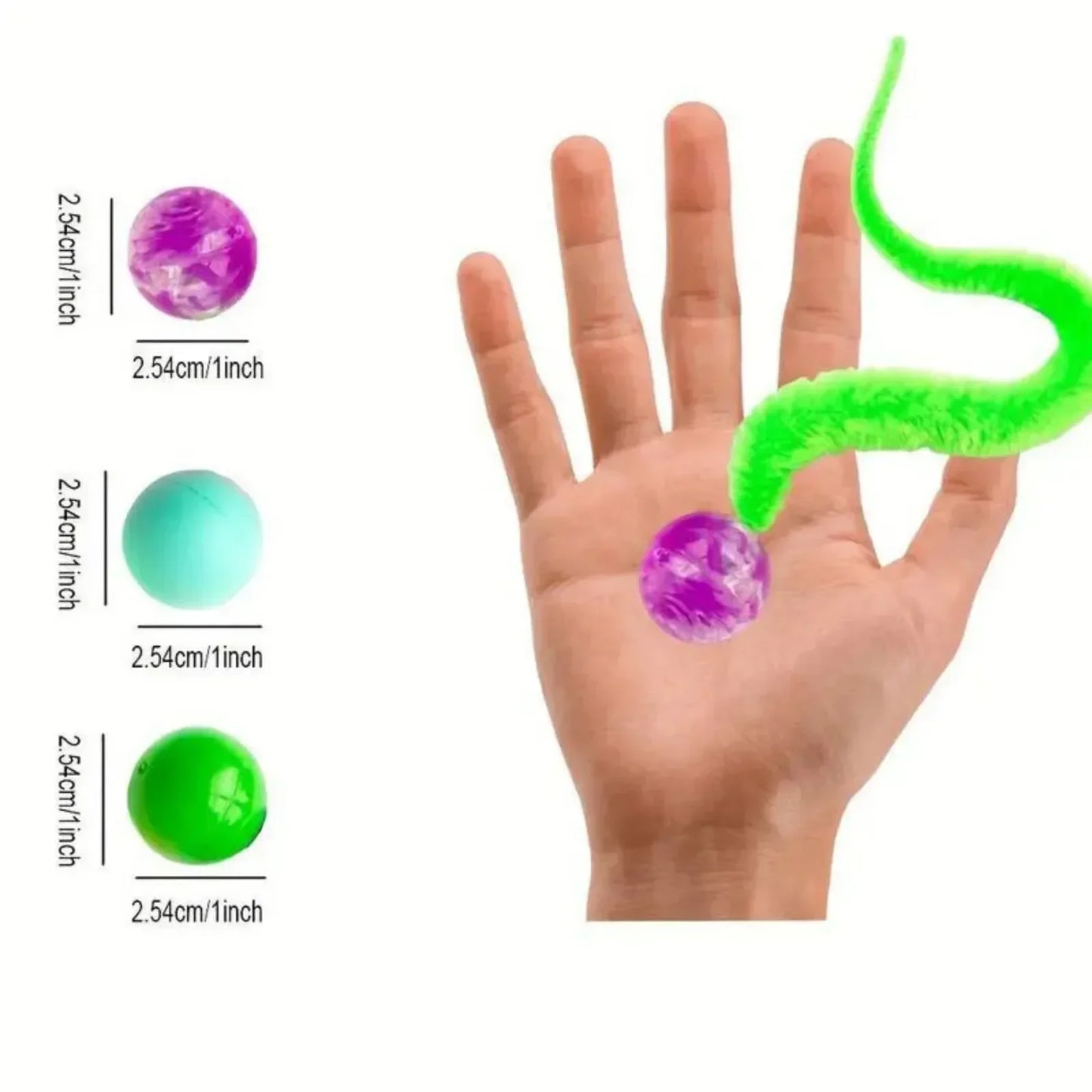 Cat Worm Toy Wiggly Balls CatToys Cat Chewing Toys Bouncy Ball Kitten Bite Playing Plush Toys Cat Interactive Toy