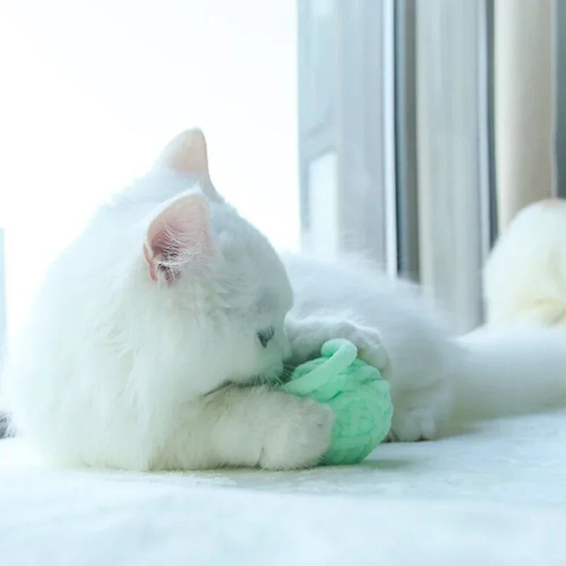 Funny Cat Toys Colorful Yarn Balls with Bell Sounding Interactive Chewing Toy for Kitten Stuffed Toy Ball Cat Toys Supplies
