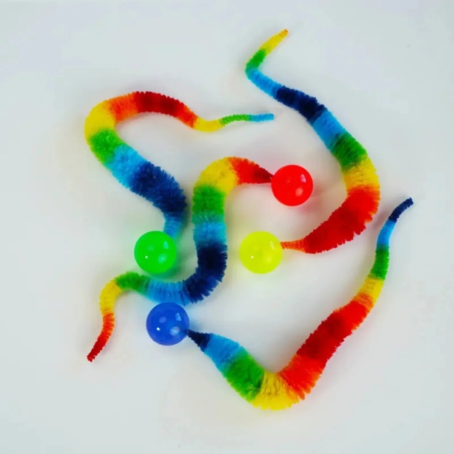 Cat Worm Toy Wiggly Balls CatToys Cat Chewing Toys Bouncy Ball Kitten Bite Playing Plush Toys Cat Interactive Toy