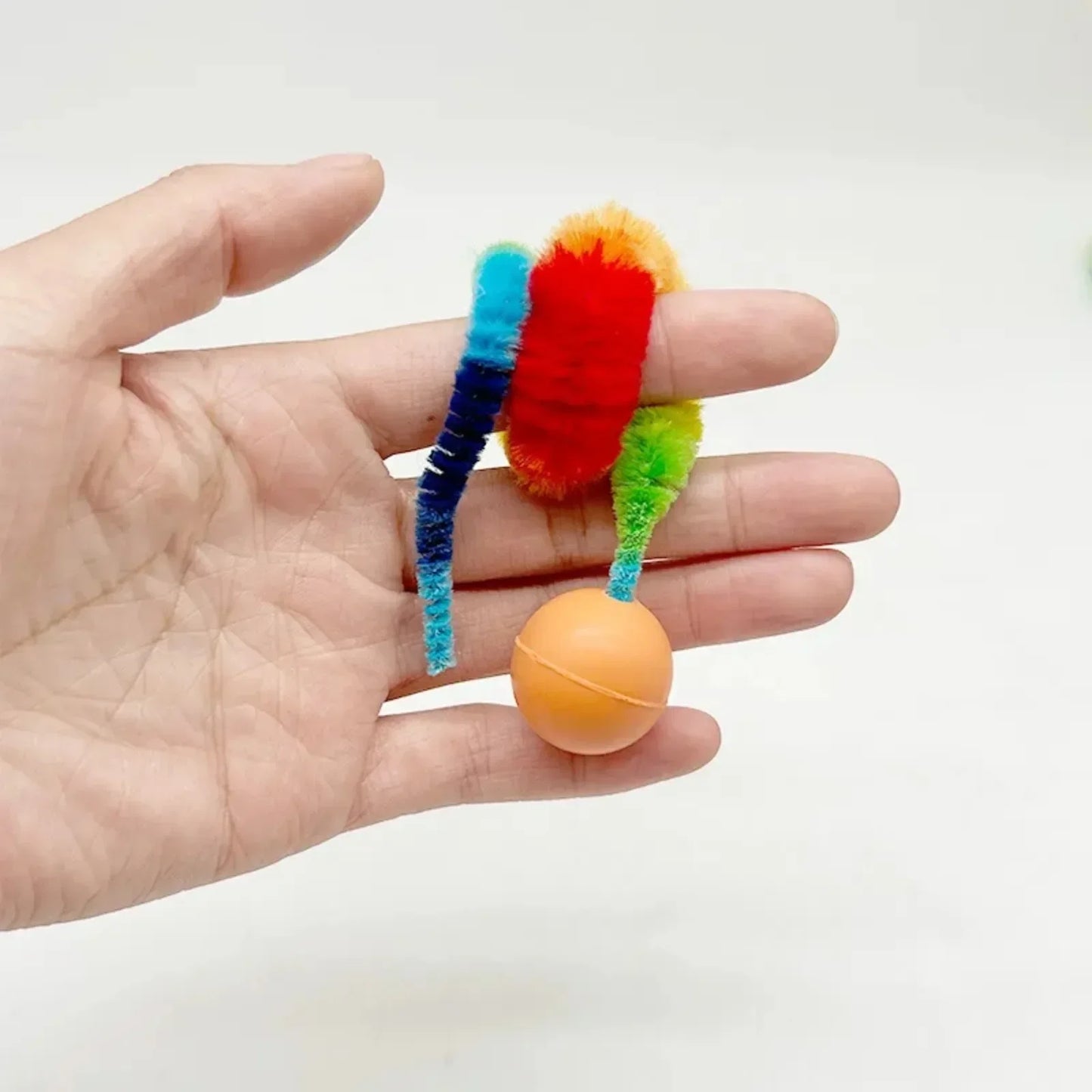 Cat Worm Toy Wiggly Balls CatToys Cat Chewing Toys Bouncy Ball Kitten Bite Playing Plush Toys Cat Interactive Toy