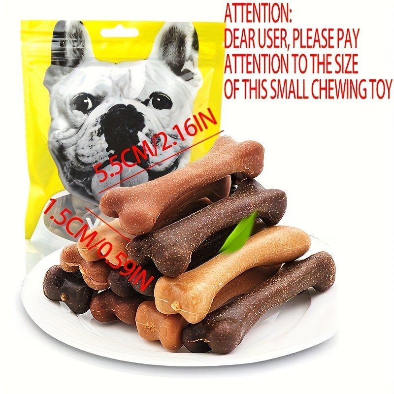 50pcs Dog Chew Treats for Teeth Cleaning & Training - Durable Bone-Shaped Snacks for Puppies & Small Dogs, Nutritious Calcium Supplement, Natural Ingredients (Corn Starch, Beef, Chicken Liver), Pet Training Aids | Bulk Pet Su