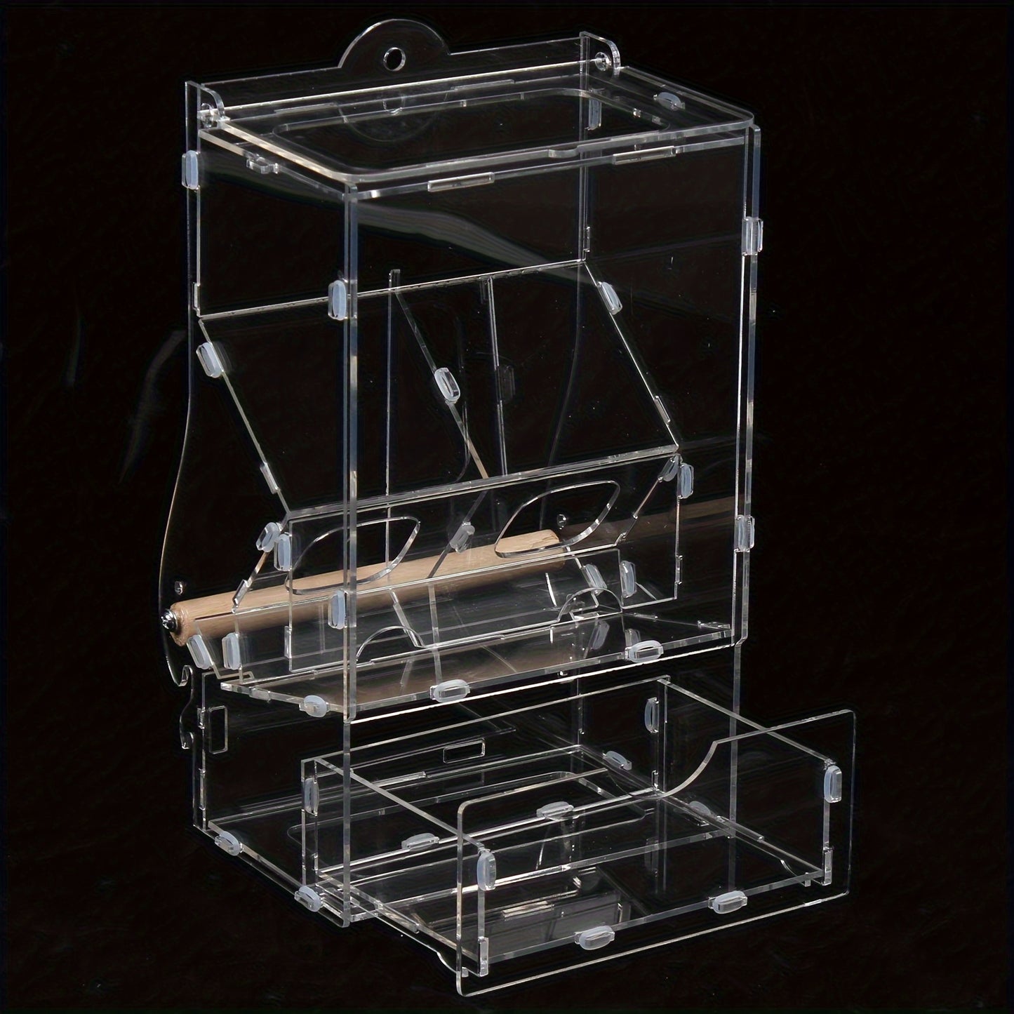 Acrylic Transparent Automatic Bird Feeder Parrots Canary Cockatiel Pet Supplies