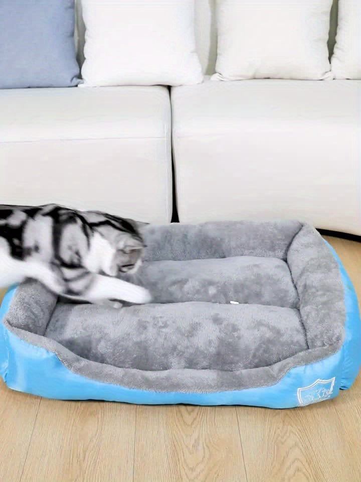 Large Square Waterproof Plush Pet Bed
