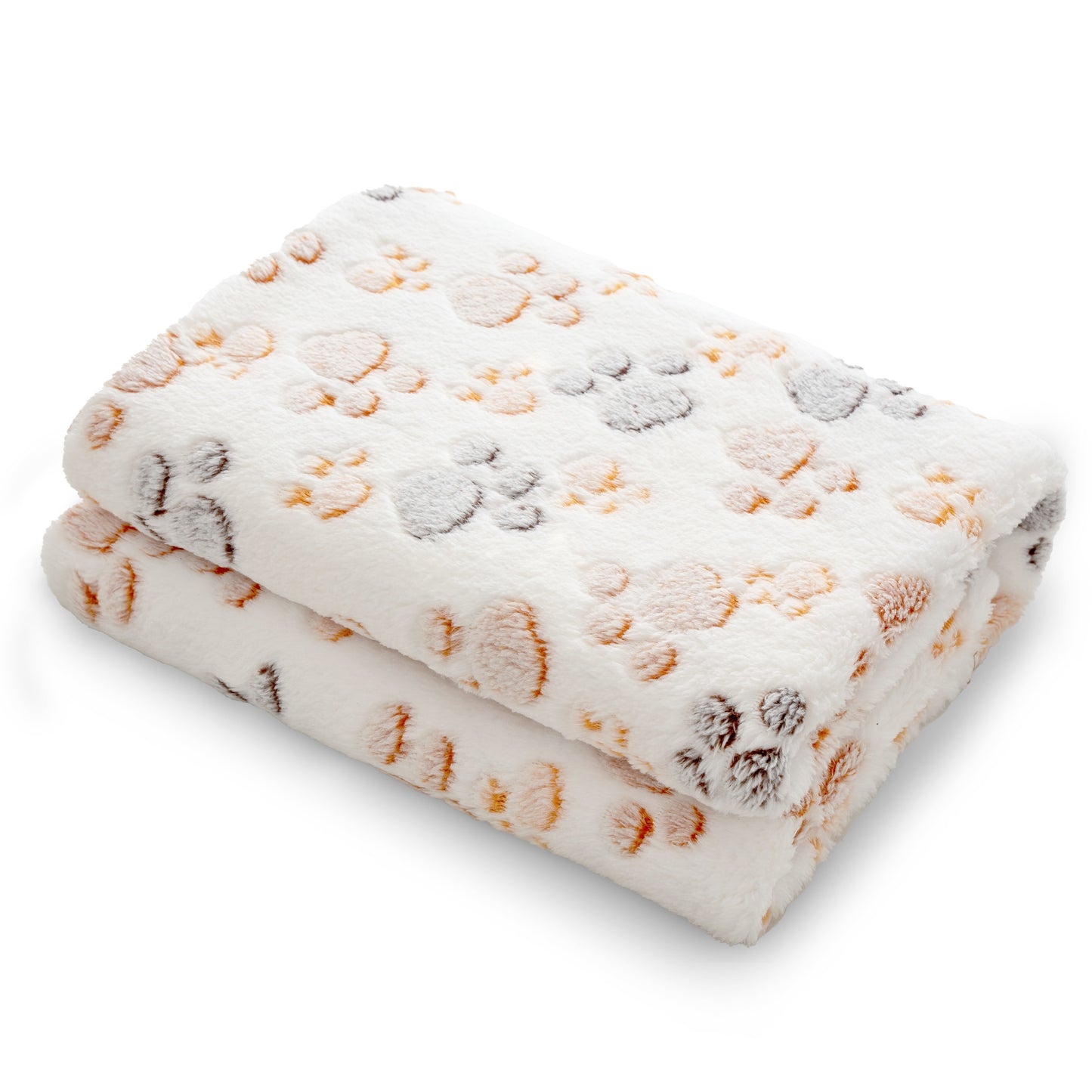 Cozy Paw Print Pet Blanket - Luxurious Fluffy Coral Fleece, Ultra-Soft Thermal Dog Bed Mat for Indoor Nesting