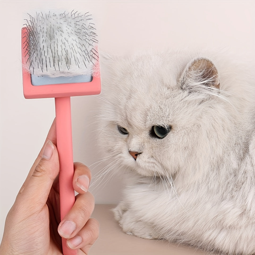 Extended Non-Slip Handle Professional Grooming Dog Rake Brush