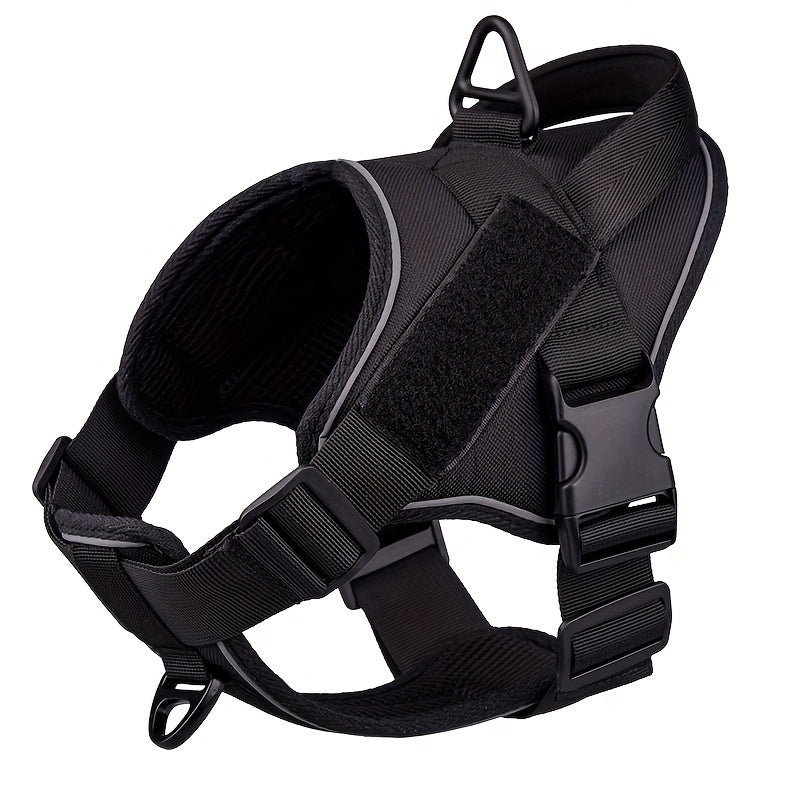 Faisca Reflective Dog Harness, Large & Medium Sizes, Polyester, Durable, Breathable, Waterproof, Adjustable, for Leash Training, Outdoor Walking, Pet Supplies
