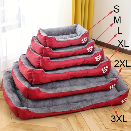 Large Square Waterproof Plush Pet Bed
