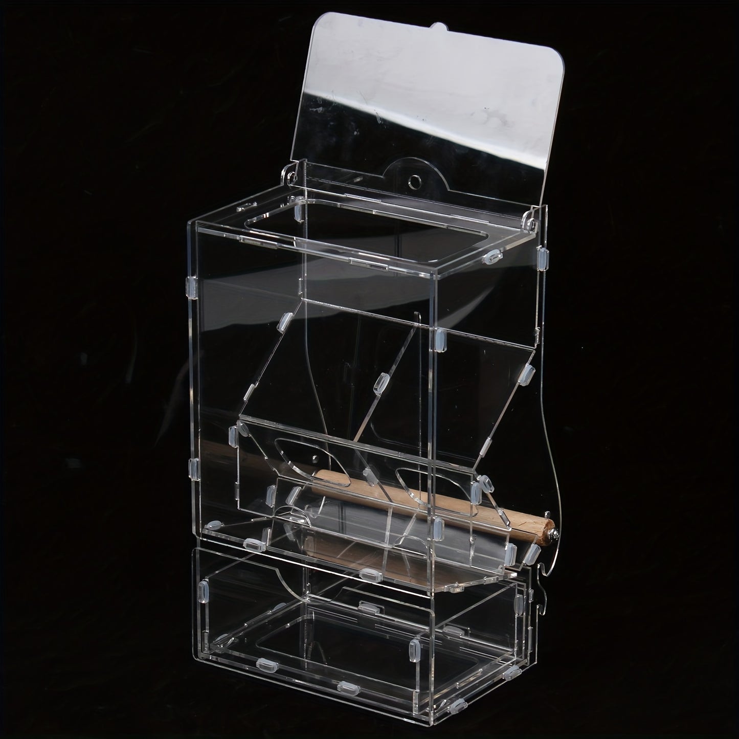 Acrylic Transparent Automatic Bird Feeder Parrots Canary Cockatiel Pet Supplies